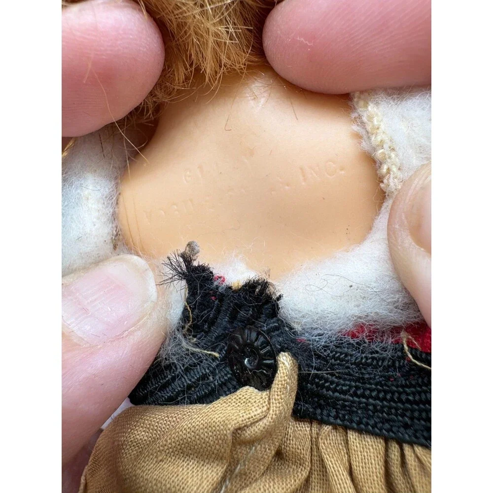 Vintage Vogue Doll Ginny Fashion Doll Sleep Eyes Red Ethnic Costume Black Boots